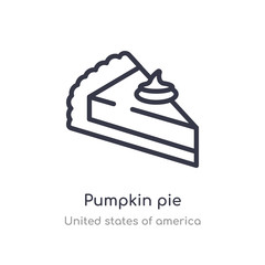 pumpkin pie outline icon. isolated line vector illustration from united states of america collection. editable thin stroke pumpkin pie icon on white background