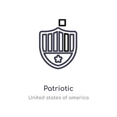 patriotic outline icon. isolated line vector illustration from united states of america collection. editable thin stroke patriotic icon on white background