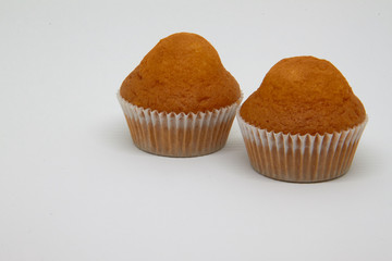 Isolated muffins on white background