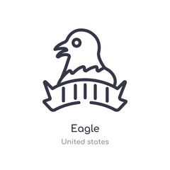 eagle outline icon. isolated line vector illustration from united states collection. editable thin stroke eagle icon on white background