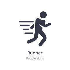 runner outline icon. isolated line vector illustration from people skills collection. editable thin stroke runner icon on white background