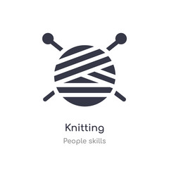 knitting outline icon. isolated line vector illustration from people skills collection. editable thin stroke knitting icon on white background
