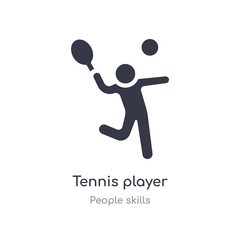 tennis player outline icon. isolated line vector illustration from people skills collection. editable thin stroke tennis player icon on white background