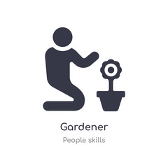 gardener outline icon. isolated line vector illustration from people skills collection. editable thin stroke gardener icon on white background