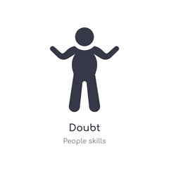 doubt outline icon. isolated line vector illustration from people skills collection. editable thin stroke doubt icon on white background