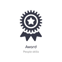 Fototapeta na wymiar award outline icon. isolated line vector illustration from people skills collection. editable thin stroke award icon on white background