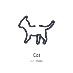 cat outline icon. isolated line vector illustration from animals collection. editable thin stroke cat icon on white background