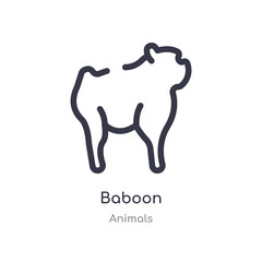 Obraz premium baboon outline icon. isolated line vector illustration from animals collection. editable thin stroke baboon icon on white background