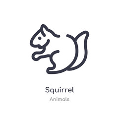 Obraz premium squirrel outline icon. isolated line vector illustration from animals collection. editable thin stroke squirrel icon on white background