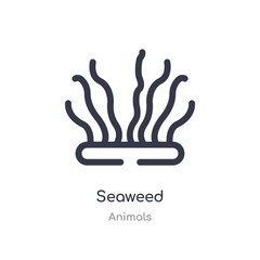 seaweed outline icon. isolated line vector illustration from animals collection. editable thin stroke seaweed icon on white background