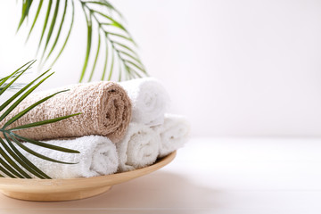 White and beige towels