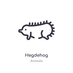 hegdehog outline icon. isolated line vector illustration from animals collection. editable thin stroke hegdehog icon on white background