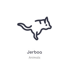 jerboa outline icon. isolated line vector illustration from animals collection. editable thin stroke jerboa icon on white background