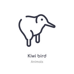 kiwi bird outline icon. isolated line vector illustration from animals collection. editable thin stroke kiwi bird icon on white background