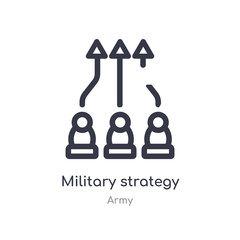 military strategy outline icon. isolated line vector illustration from army collection. editable thin stroke military strategy icon on white background