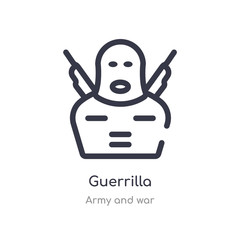 guerrilla outline icon. isolated line vector illustration from army and war collection. editable thin stroke guerrilla icon on white background