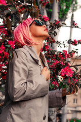 woman, flower, beautiful, beauty, young, portrait, flowers, garden, nature, summer, spring, red, happy, rose, smile, smiling, person, people, hair, pink, shop, outdoors, face, fashion, happiness,  nat