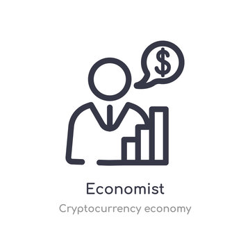 economist outline icon. isolated line vector illustration from cryptocurrency economy collection. editable thin stroke economist icon on white background