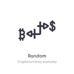 random outline icon. isolated line vector illustration from cryptocurrency economy collection. editable thin stroke random icon on white background