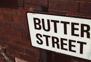 butter street in england, sign