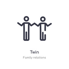 twin outline icon. isolated line vector illustration from family relations collection. editable thin stroke twin icon on white background