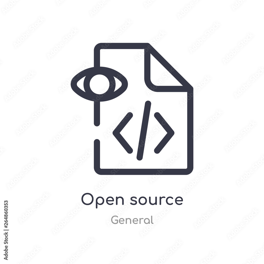 Poster open source outline icon. isolated line vector illustration from general collection. editable thin s