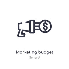 marketing budget outline icon. isolated line vector illustration from general collection. editable thin stroke marketing budget icon on white background