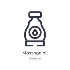 massage oil outline icon. isolated line vector illustration from general collection. editable thin stroke massage oil icon on white background