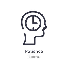 patience outline icon. isolated line vector illustration from general collection. editable thin stroke patience icon on white background