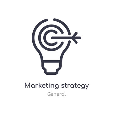 marketing strategy outline icon. isolated line vector illustration from general collection. editable thin stroke marketing strategy icon on white background
