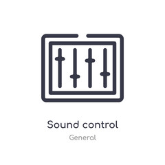 sound control outline icon. isolated line vector illustration from general collection. editable thin stroke sound control icon on white background