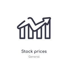 stock prices outline icon. isolated line vector illustration from general collection. editable thin stroke stock prices icon on white background