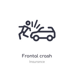 Obraz premium frontal crash outline icon. isolated line vector illustration from insurance collection. editable thin stroke frontal crash icon on white background