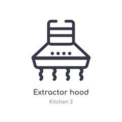 extractor hood outline icon. isolated line vector illustration from kitchen 2 collection. editable thin stroke extractor hood icon on white background