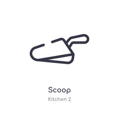 scoop outline icon. isolated line vector illustration from kitchen 2 collection. editable thin stroke scoop icon on white background