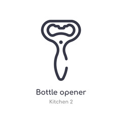 bottle opener outline icon. isolated line vector illustration from kitchen 2 collection. editable thin stroke bottle opener icon on white background
