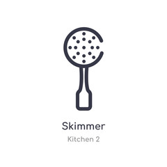 skimmer outline icon. isolated line vector illustration from kitchen 2 collection. editable thin stroke skimmer icon on white background