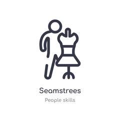 seamstrees outline icon. isolated line vector illustration from people skills collection. editable thin stroke seamstrees icon on white background