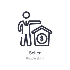 seller outline icon. isolated line vector illustration from people skills collection. editable thin stroke seller icon on white background