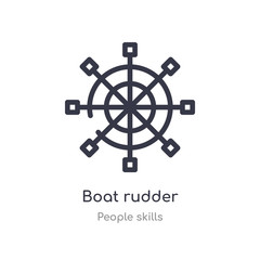 boat rudder outline icon. isolated line vector illustration from people skills collection. editable thin stroke boat rudder icon on white background