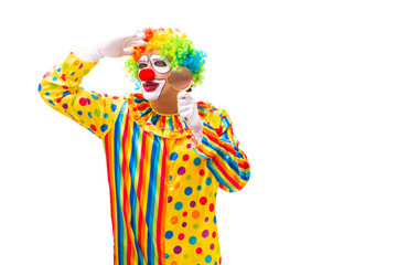 Male clown isolated on white 