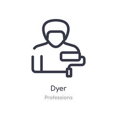 dyer outline icon. isolated line vector illustration from professions collection. editable thin stroke dyer icon on white background