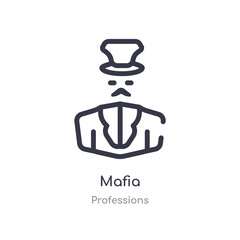 mafia outline icon. isolated line vector illustration from professions collection. editable thin stroke mafia icon on white background