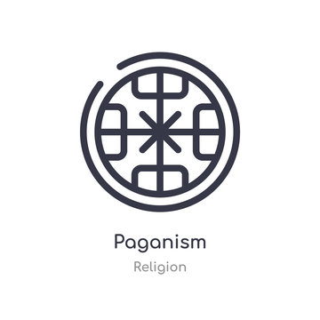 paganism outline icon. isolated line vector illustration from religion collection. editable thin stroke paganism icon on white background