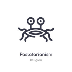 pastafarianism outline icon. isolated line vector illustration from religion collection. editable thin stroke pastafarianism icon on white background