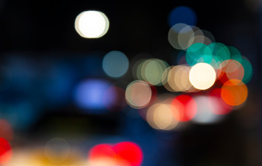 City night view background Bokeh car light  