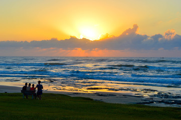  Beautiful sunrise on the beach of Torres, Brazil. 7:01 am