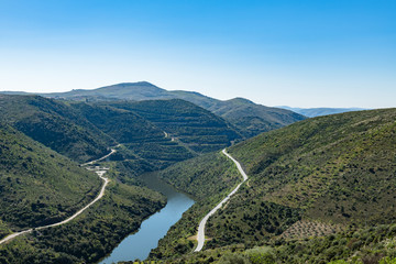 Fototapeta premium River Douro next to the mouth of the river Coa