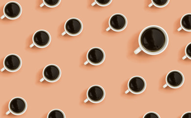 One out unique coffee cup concept overhead view flat lay