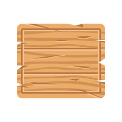 Rectangle wooden signboard. Wood signage, wood board. Vector illustration